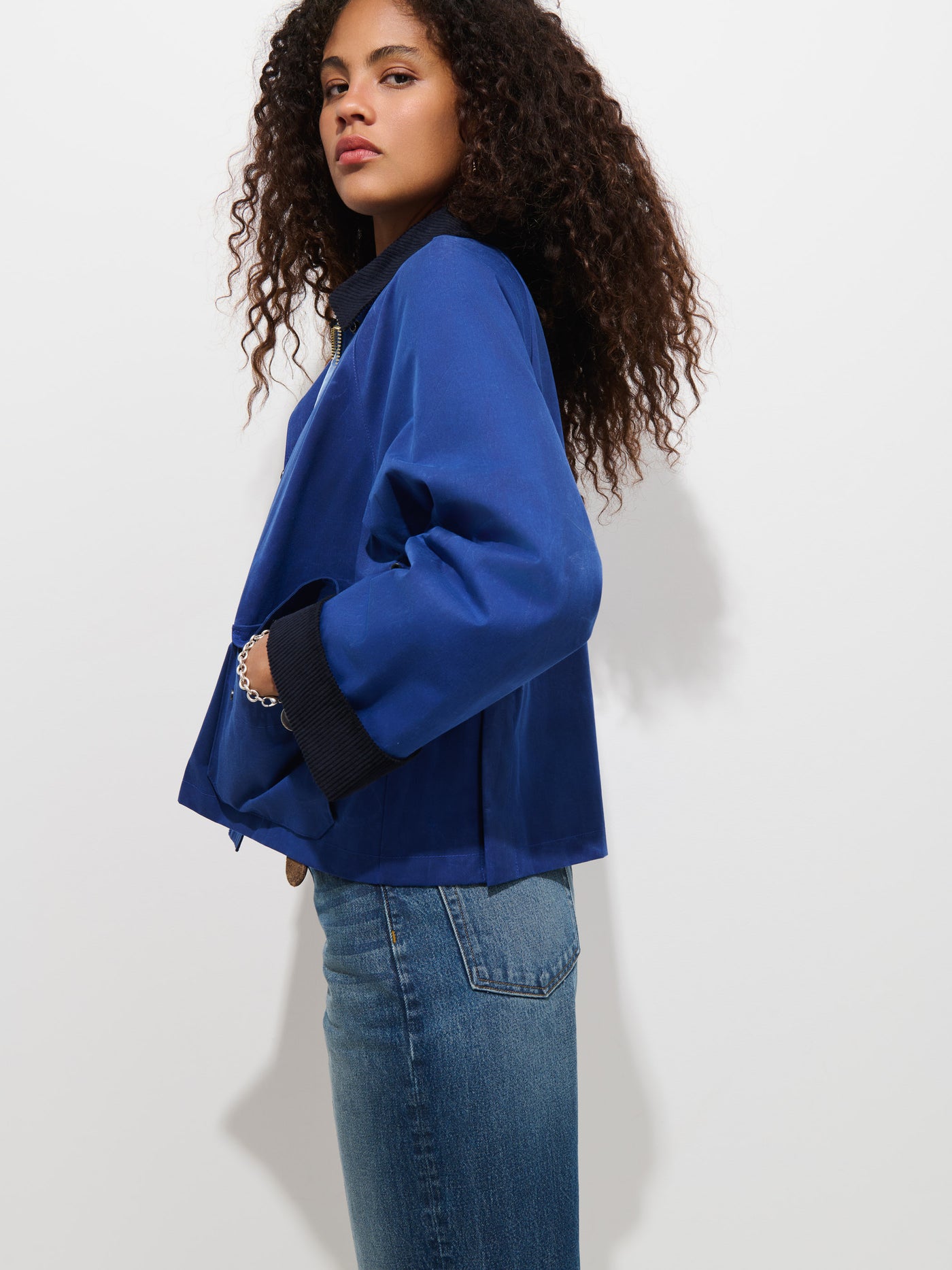 Chiltern Cropped Jacket In Waxed Canvas