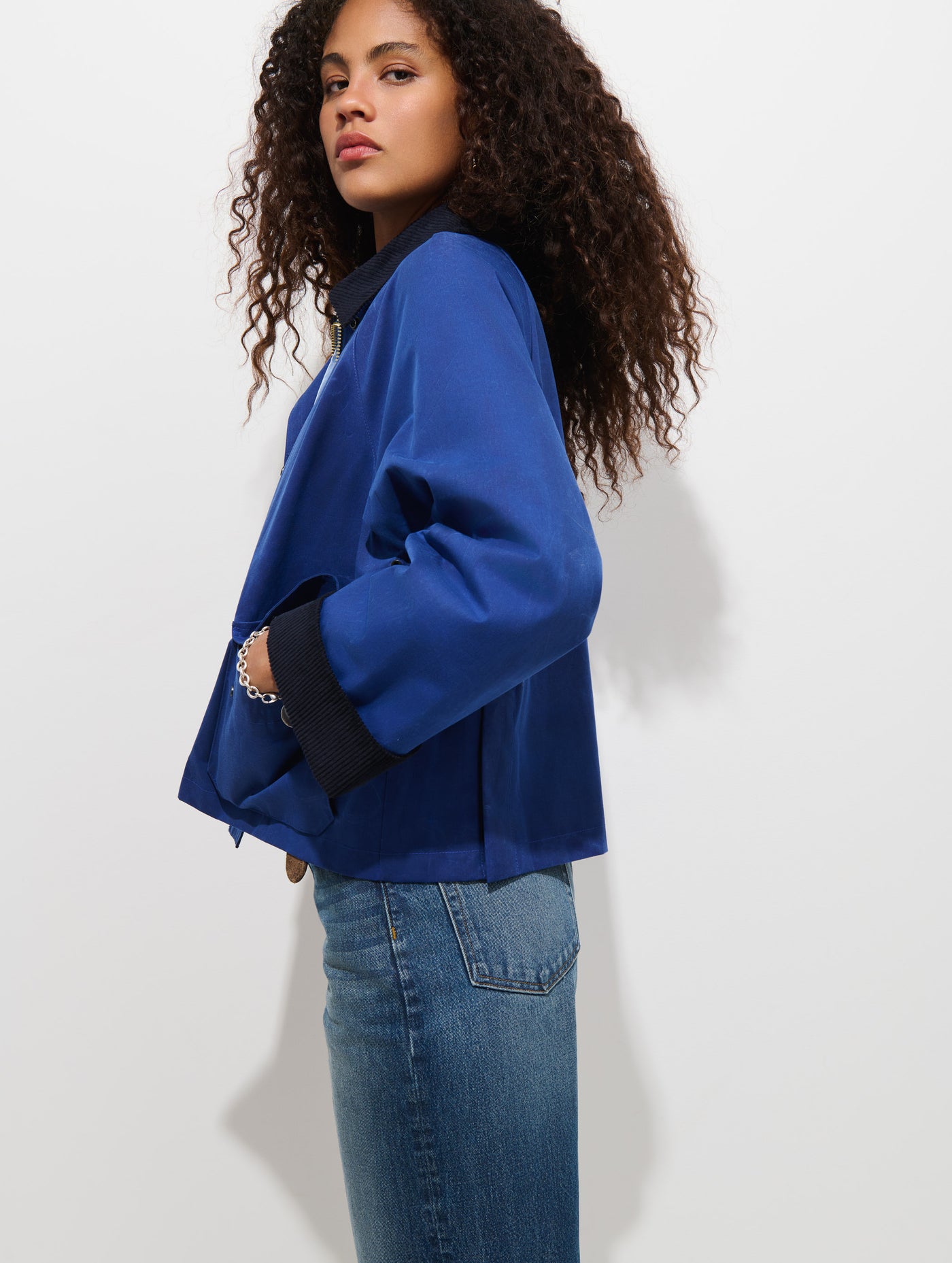 Chiltern Cropped Jacket In Waxed Canvas