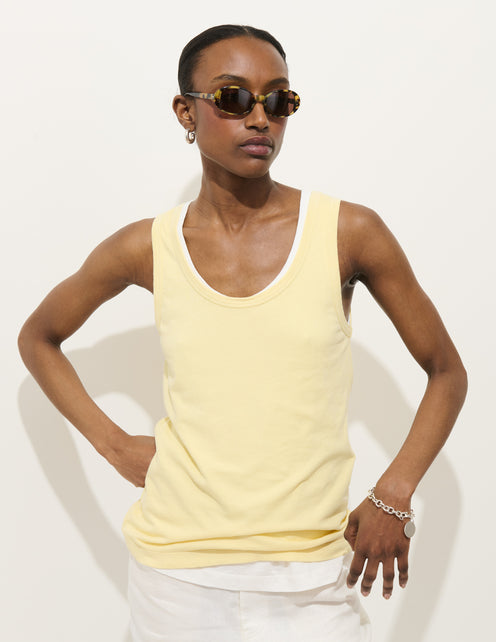 Garcon Tank In Linen Cotton