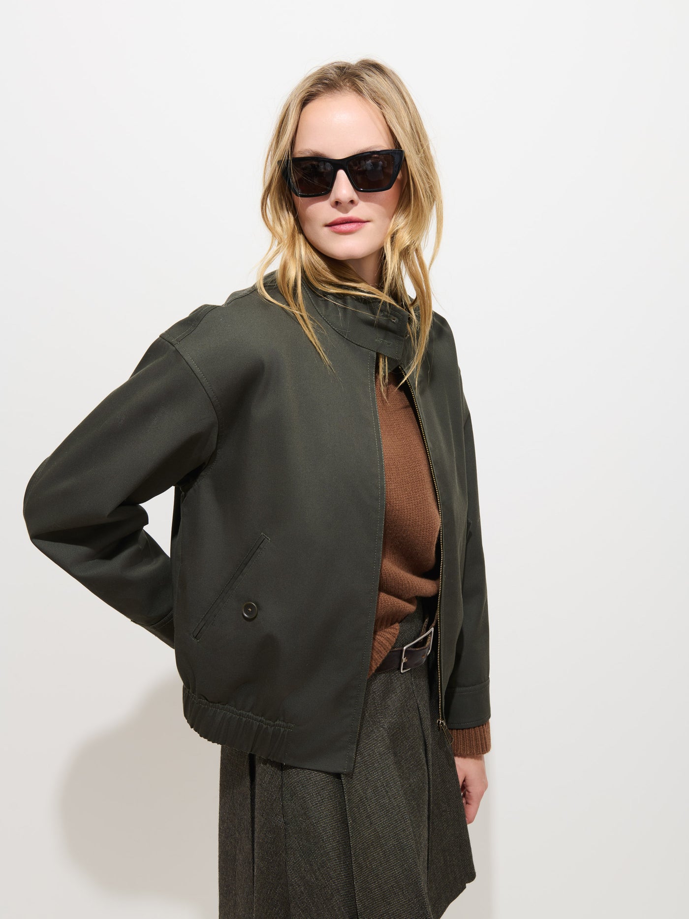 Brighton Zip Jacket in Twill Gabardine