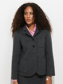 Lafayette Jacket in Pinstripe Double-Faced Wool