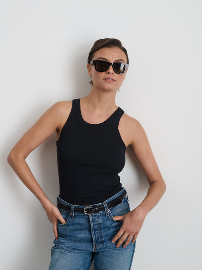 Everyday Rib Tank In Black