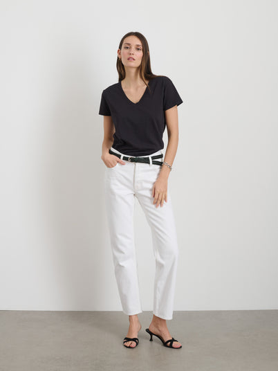 Jane Mid Rise Straight Jean In Shiro White Wash