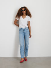 Jane Mid Rise Straight Jean In Kyoto Wash