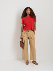 Ina Pleated Pant In Summer Twill In Khaki
