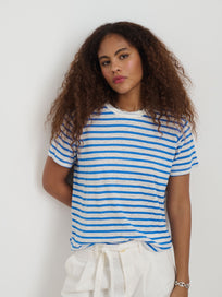 Garcon Striped Tee In Linen Cotton