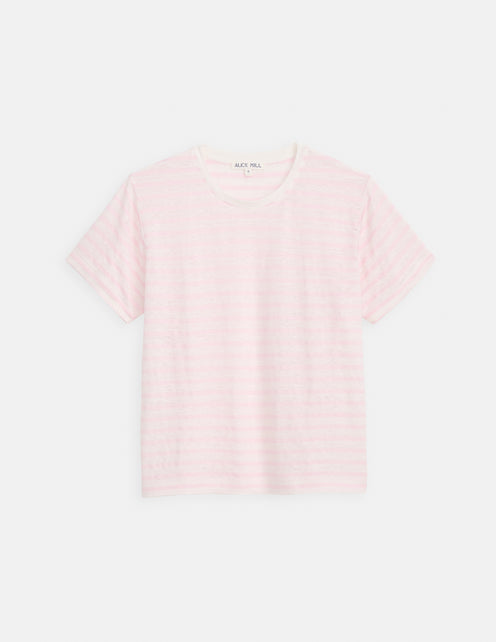 Garcon Striped Tee In Linen Cotton