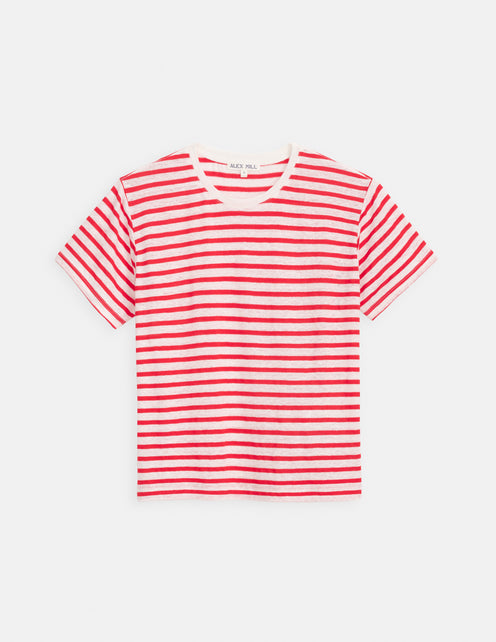 Garcon Striped Tee In Linen Cotton