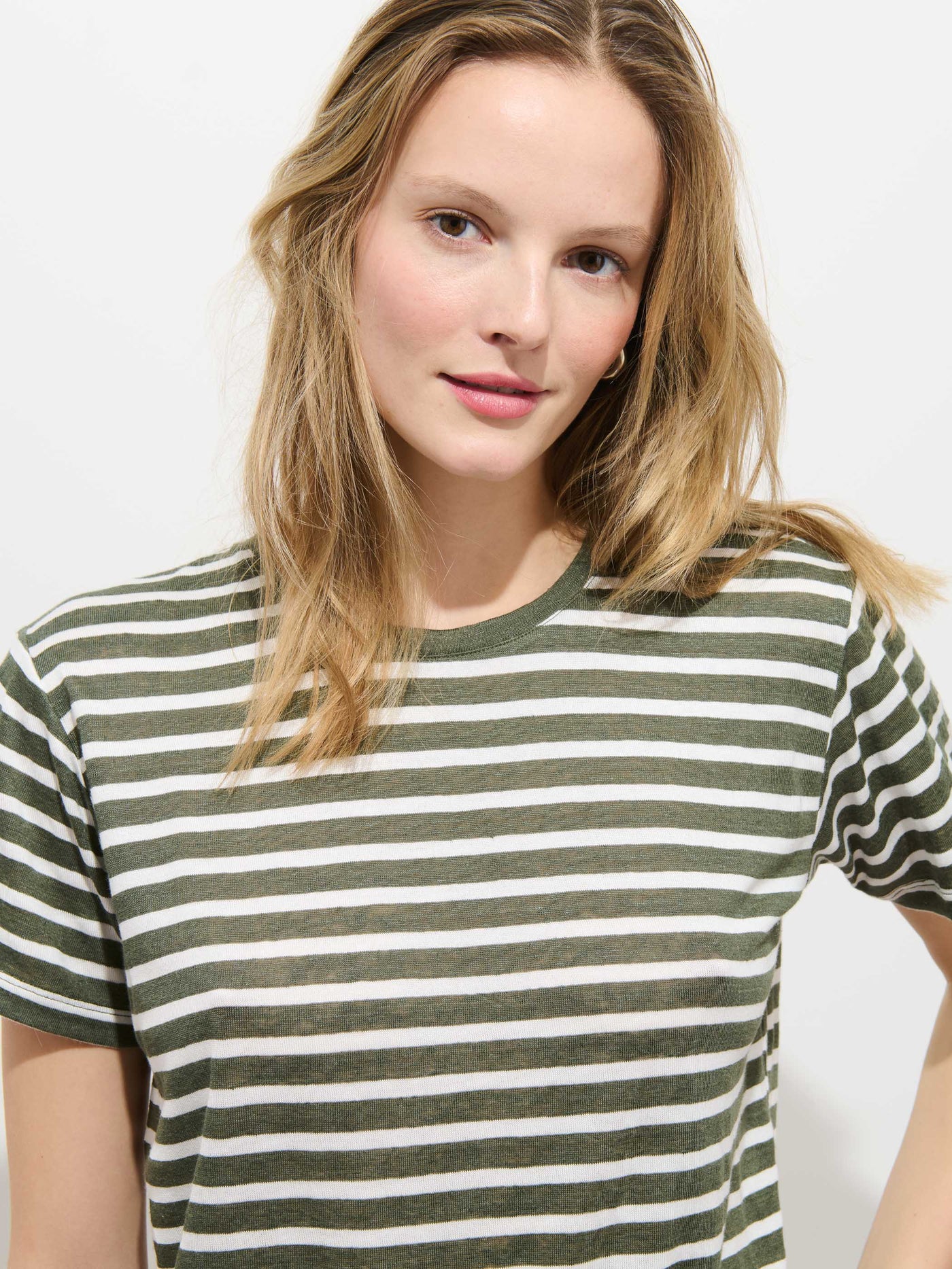 Garcon Striped Tee In Linen Cotton