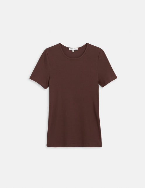 Carolyn Tee In Fine Rib