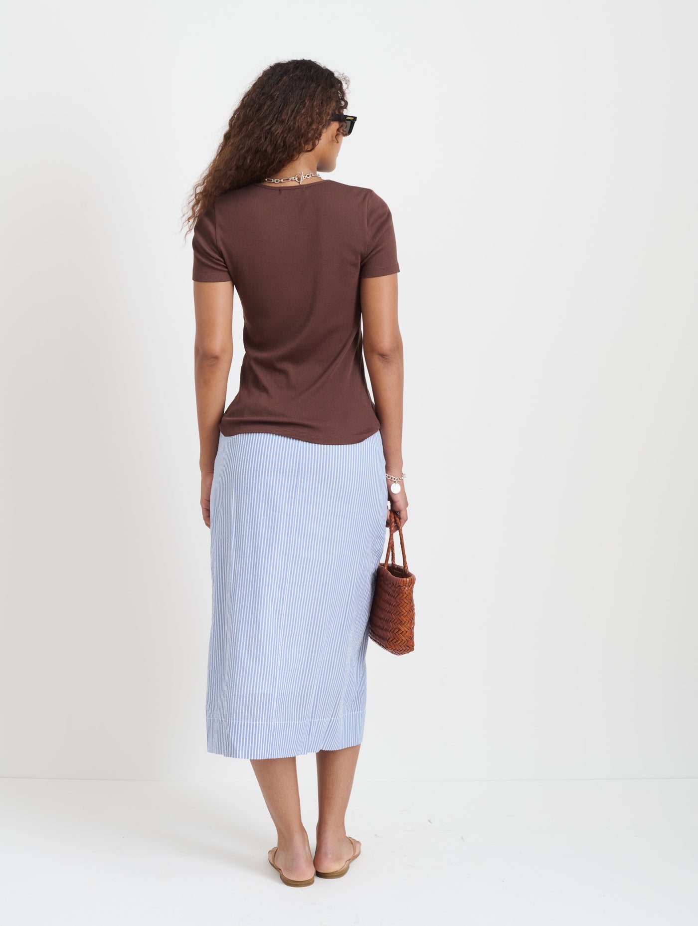 Carolyn Tee In Fine Rib