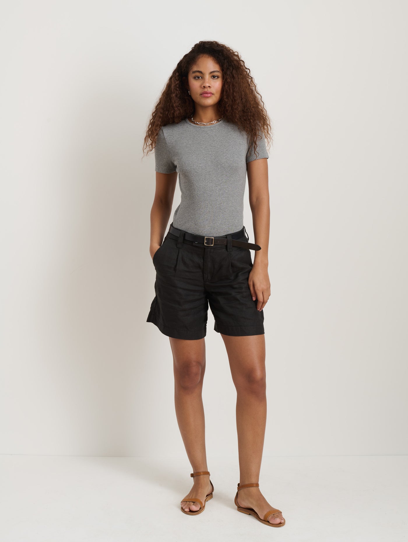 Carolyn Tee In Fine Rib