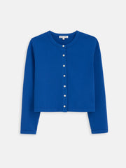 Coco Sport Cardigan In Cotton In Blue