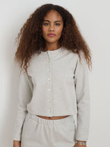 Coco Sport Cardigan In Cotton In Heather Grey