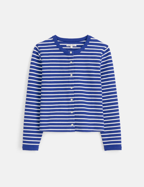 Coco Sport Striped Cardigan In Cotton