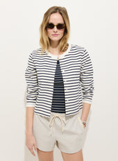 Coco Sport Striped Cardigan In Cotton