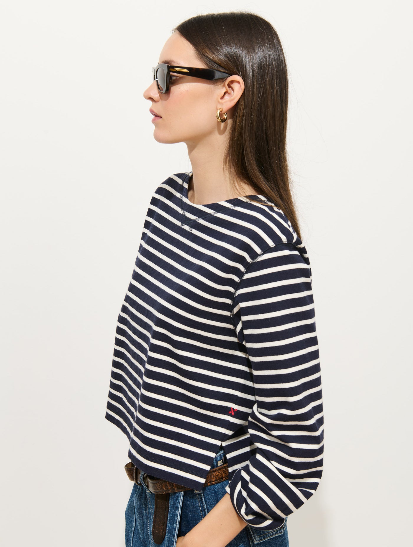 Marseille Boatneck Striped Tee In Cotton