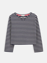 Marseille Boatneck Striped Tee In Cotton