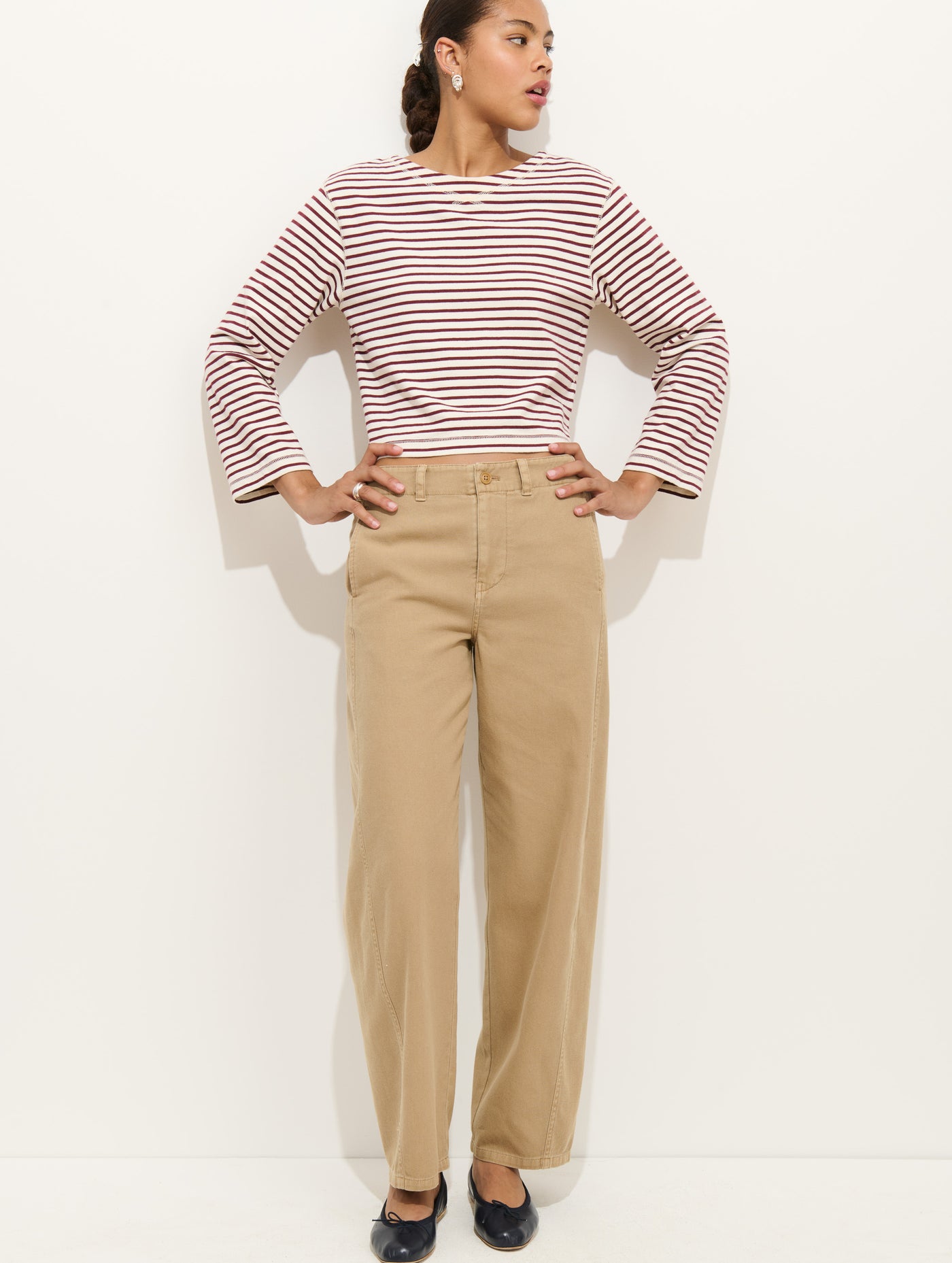 Marseille Boatneck Striped Tee In Cotton