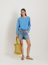 Stella Short In Denim In Venice Wash