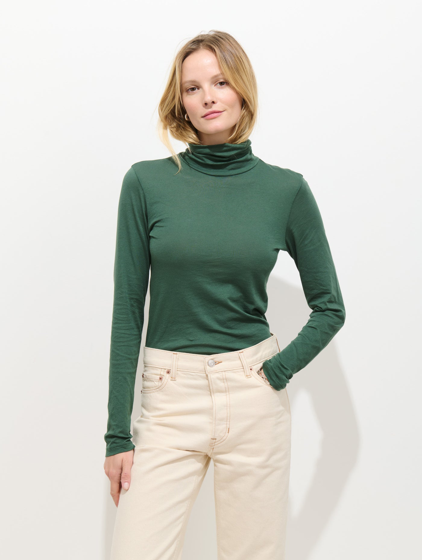 Tissue Turtleneck In Cotton
