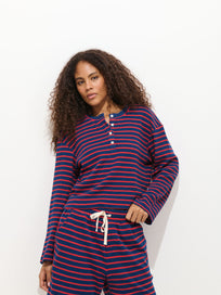 The Striped Waffle Sleeping Henley
