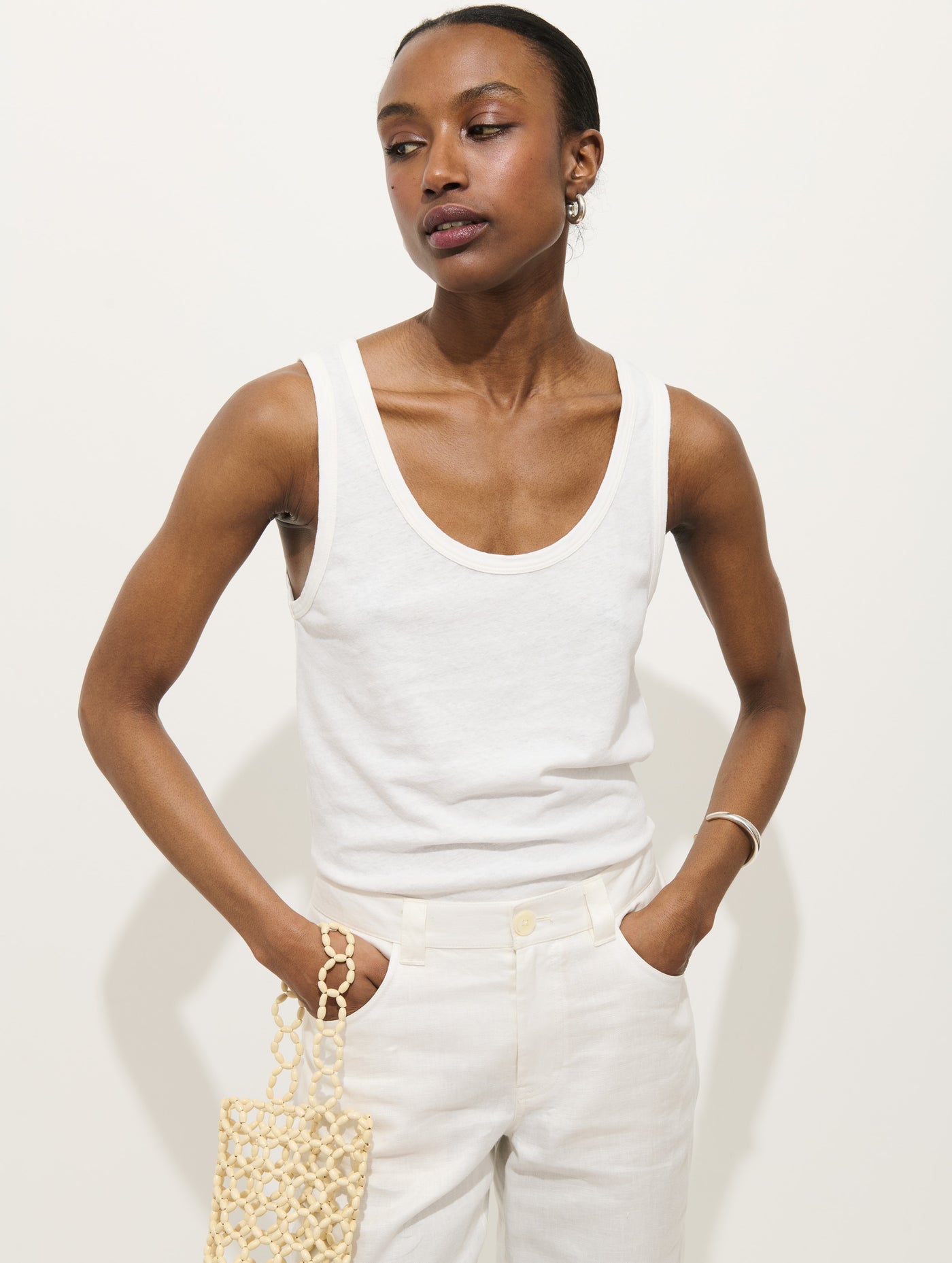 Garcon Tank In Linen Cotton