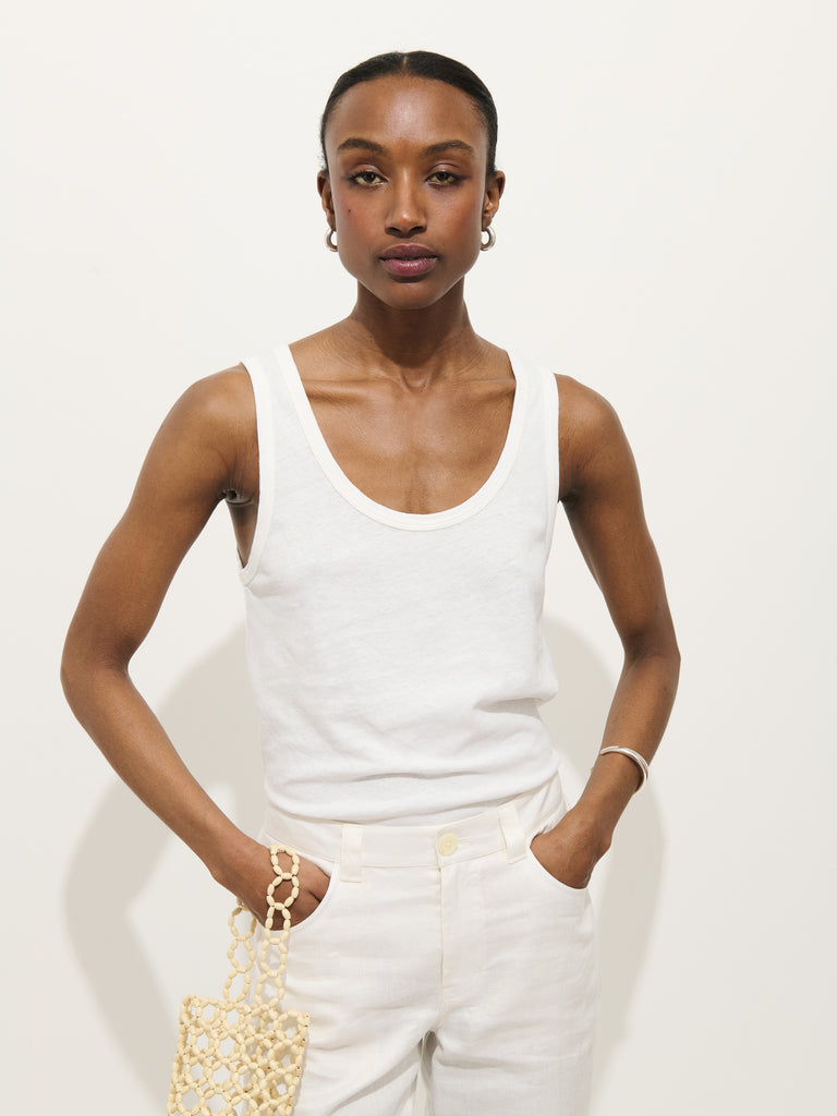 Garcon Tank In Linen Cotton from Alex Mill - $78