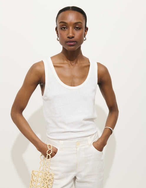 Garcon Tank In Linen Cotton