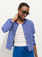 Coco Sport Striped Cardigan In Cotton