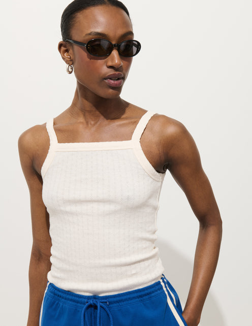 Lara Tank In Cotton Pointelle