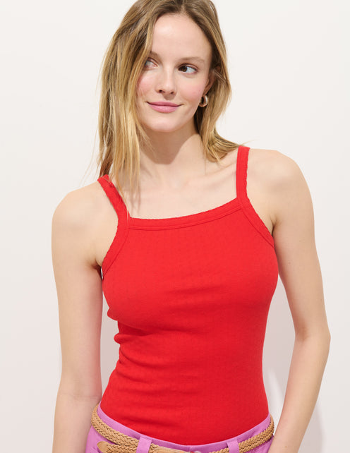 Lara Tank In Cotton Pointelle