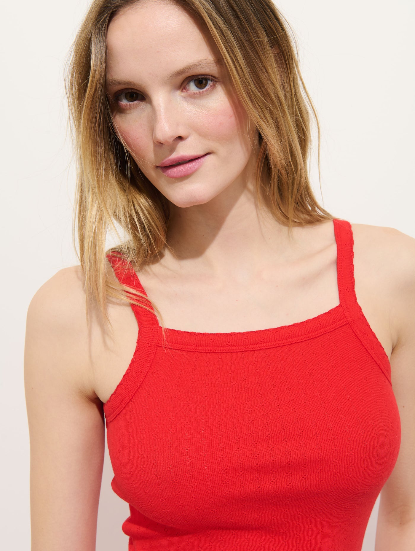 Lara Tank In Cotton Pointelle