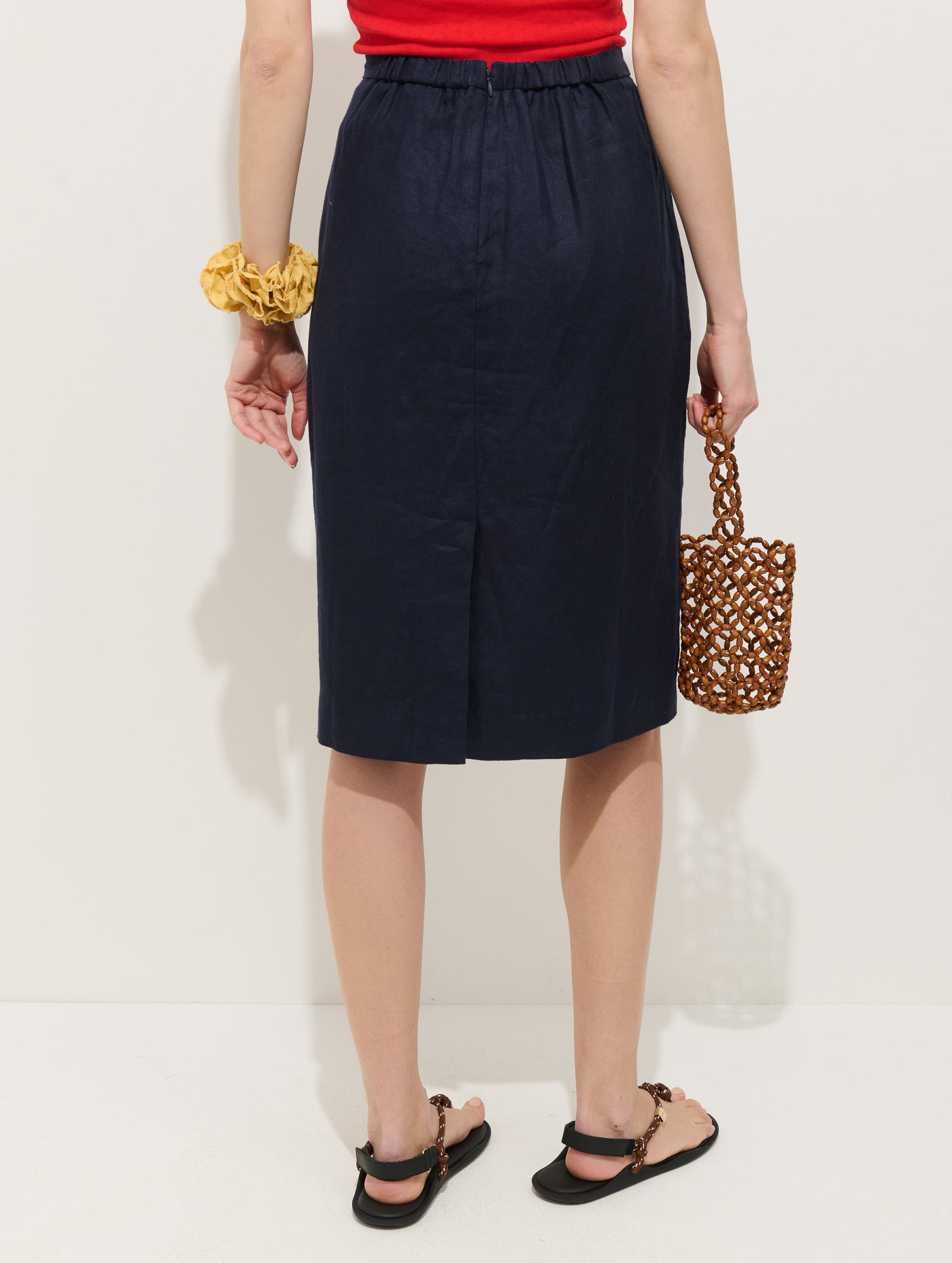 Maya Pencil Skirt In Linen