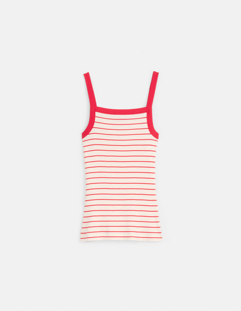 Lara Striped Tank In Fine Rib