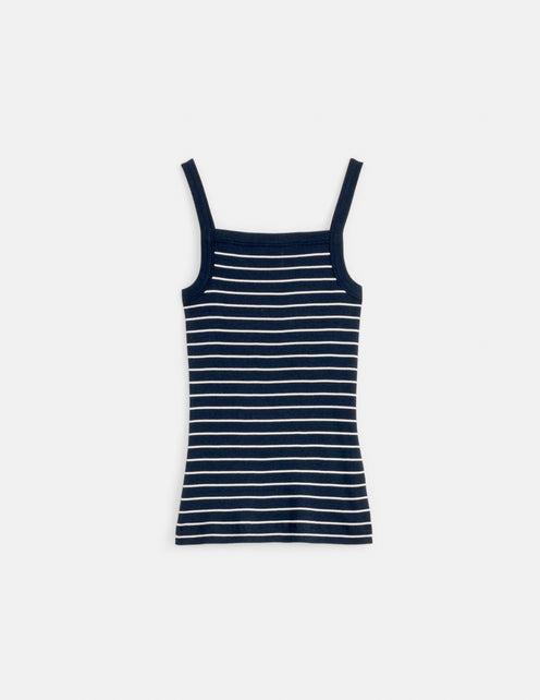Lara Striped Tank In Fine Rib