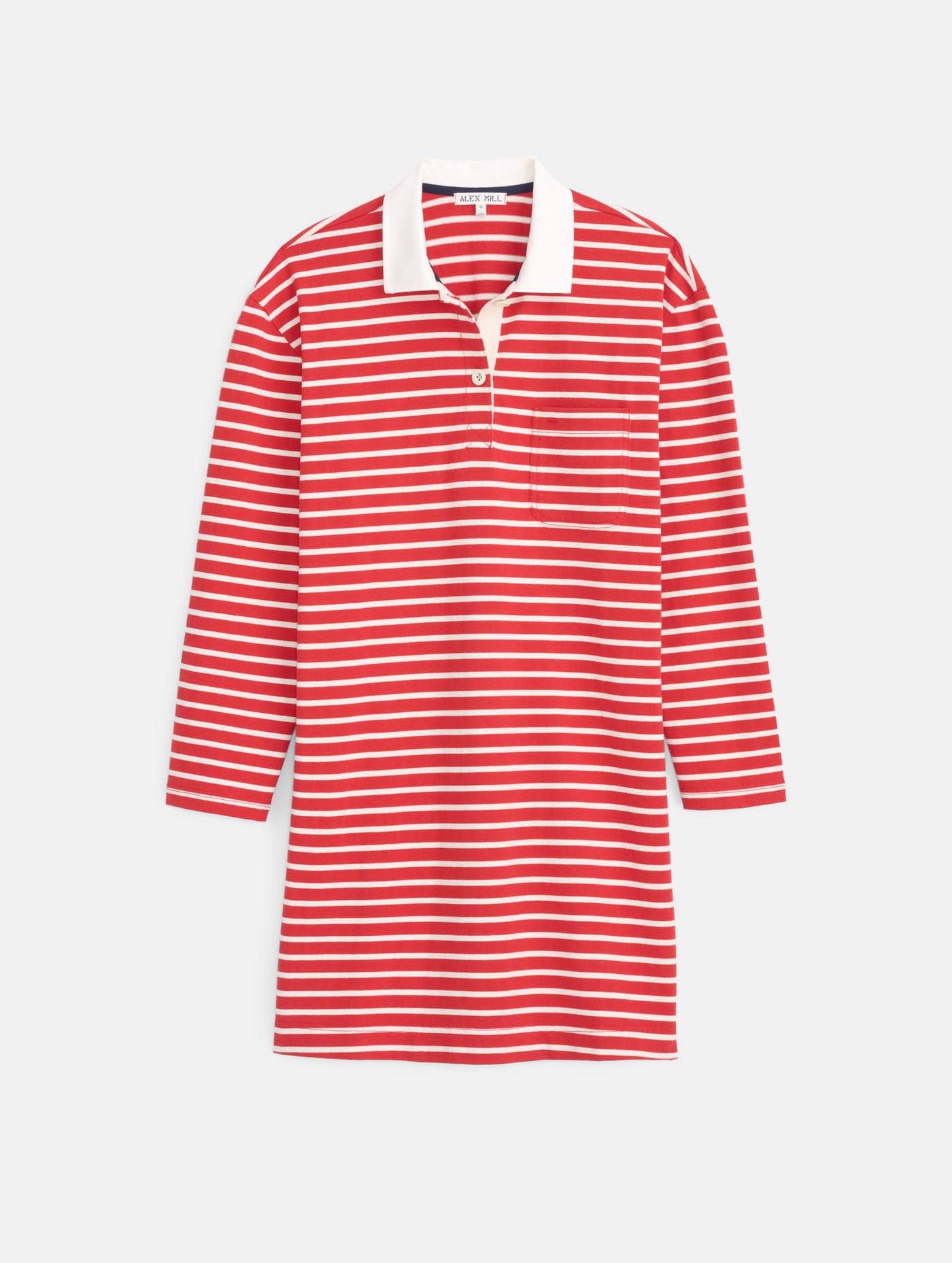 Lizzy Rugby Stripe Dress In Cotton Jersey Red/Ivory / M | Alex Mill Lizzy Rugby Stripe Dress In Cotton Jersey Red/Ivory / M | Alex Mill