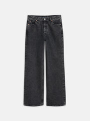 Alek Relaxed Wide Leg Pant In Black Denim