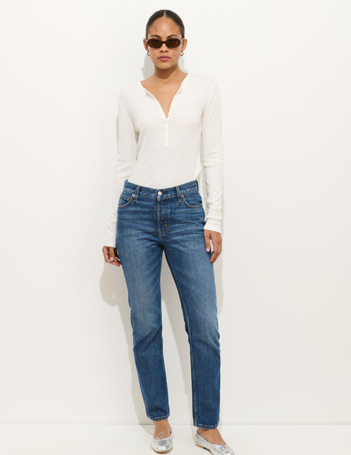Jane Mid Rise Straight Jean