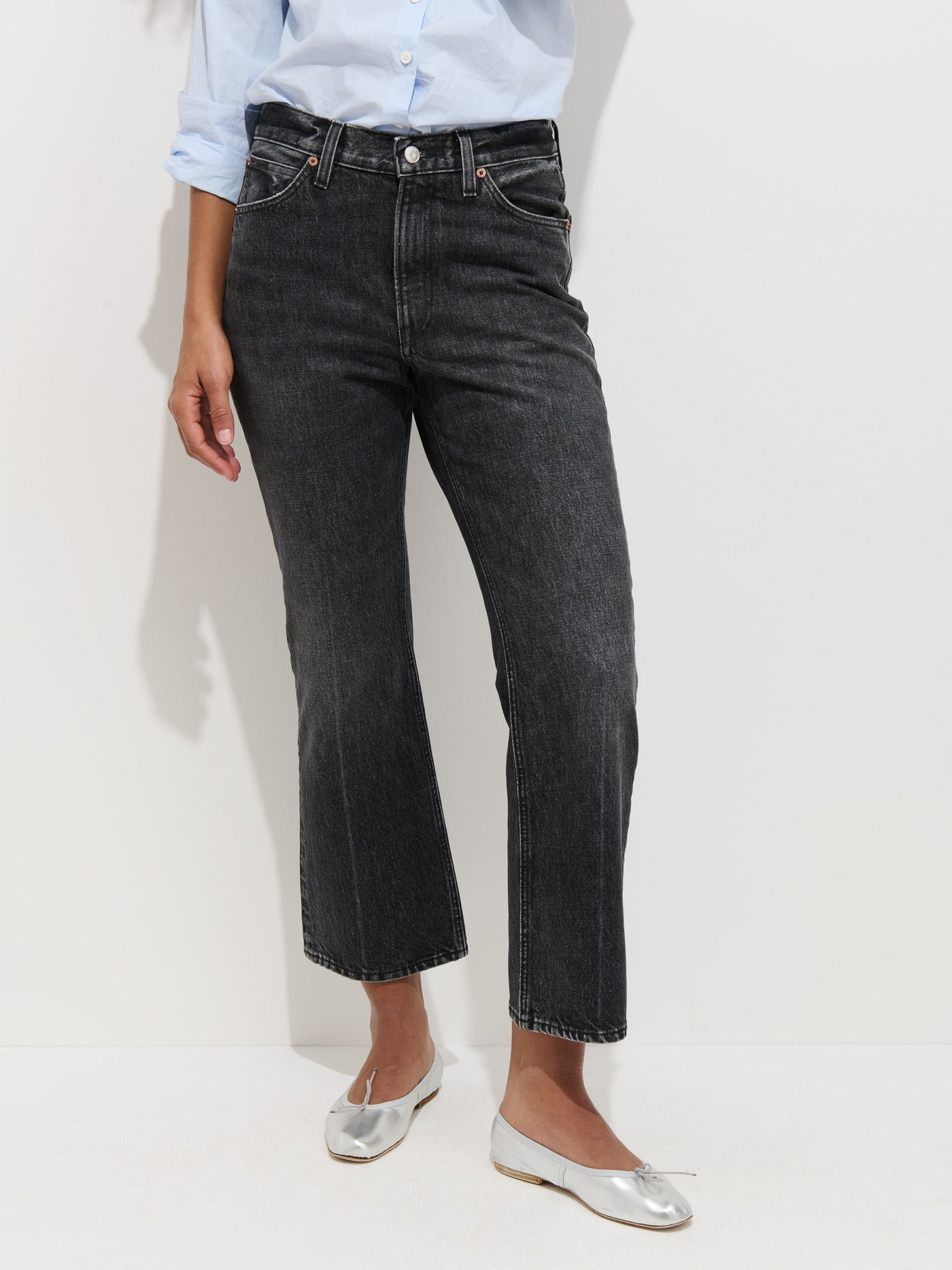 Bessette Mid Rise Boot Cut Cropped Jean
