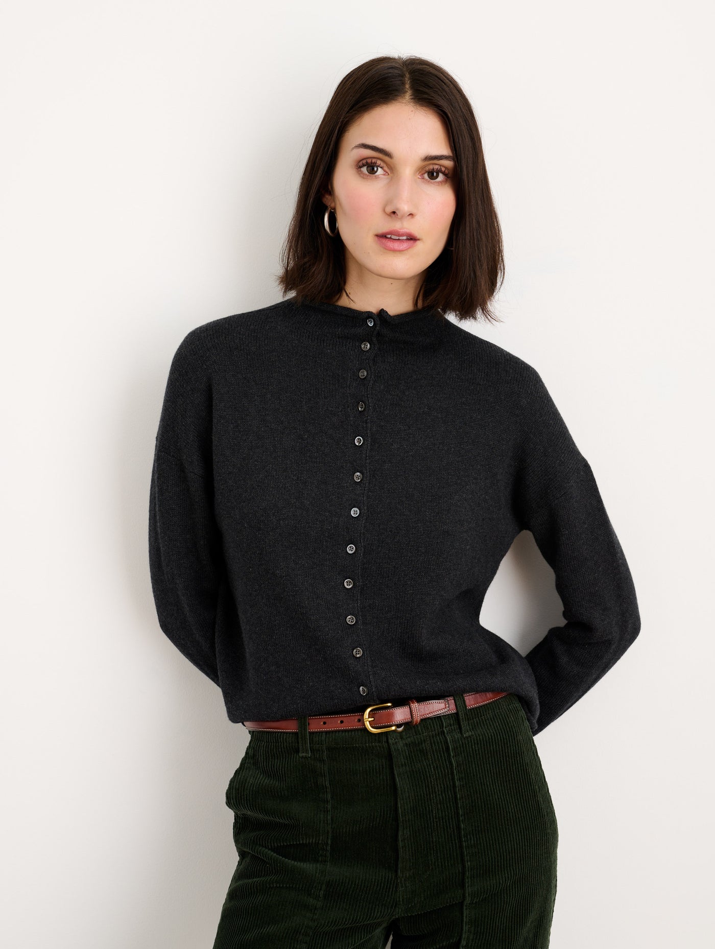Taylor Rollneck Cardigan in Cotton Cashmere – Alex Mill