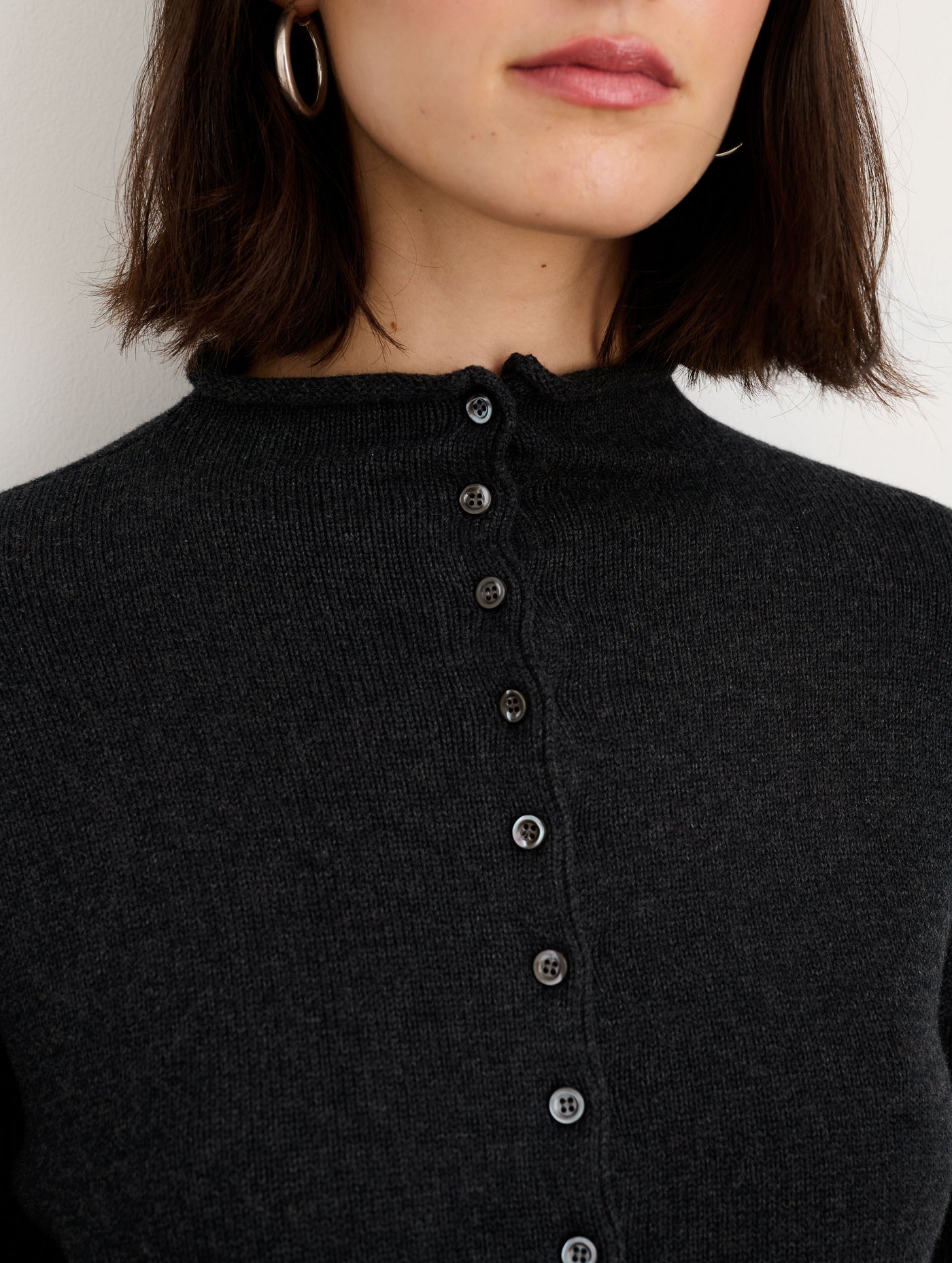 Taylor Rollneck Cardigan in Cotton Cashmere