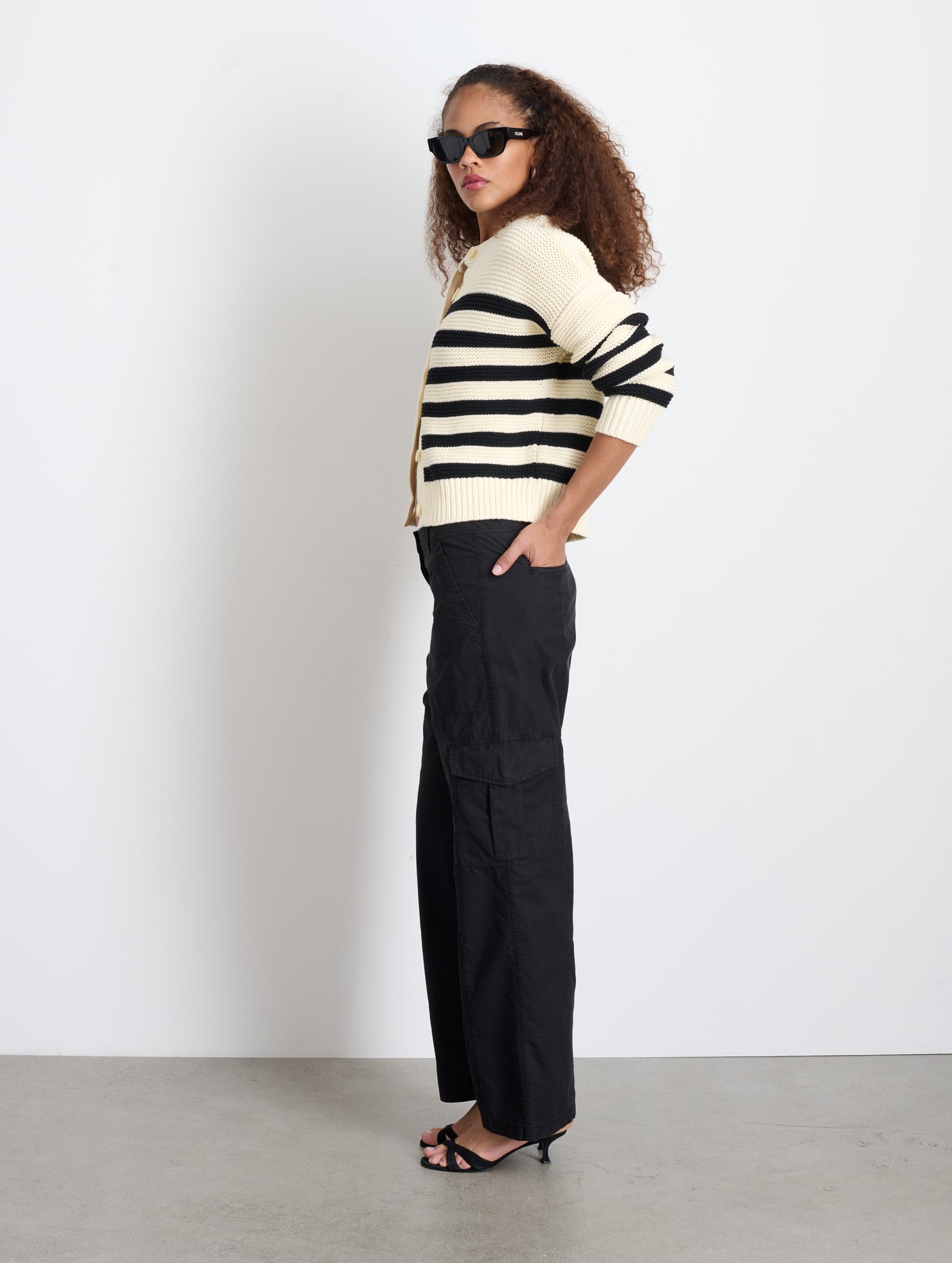 Nico Striped Cardigan in Cotton