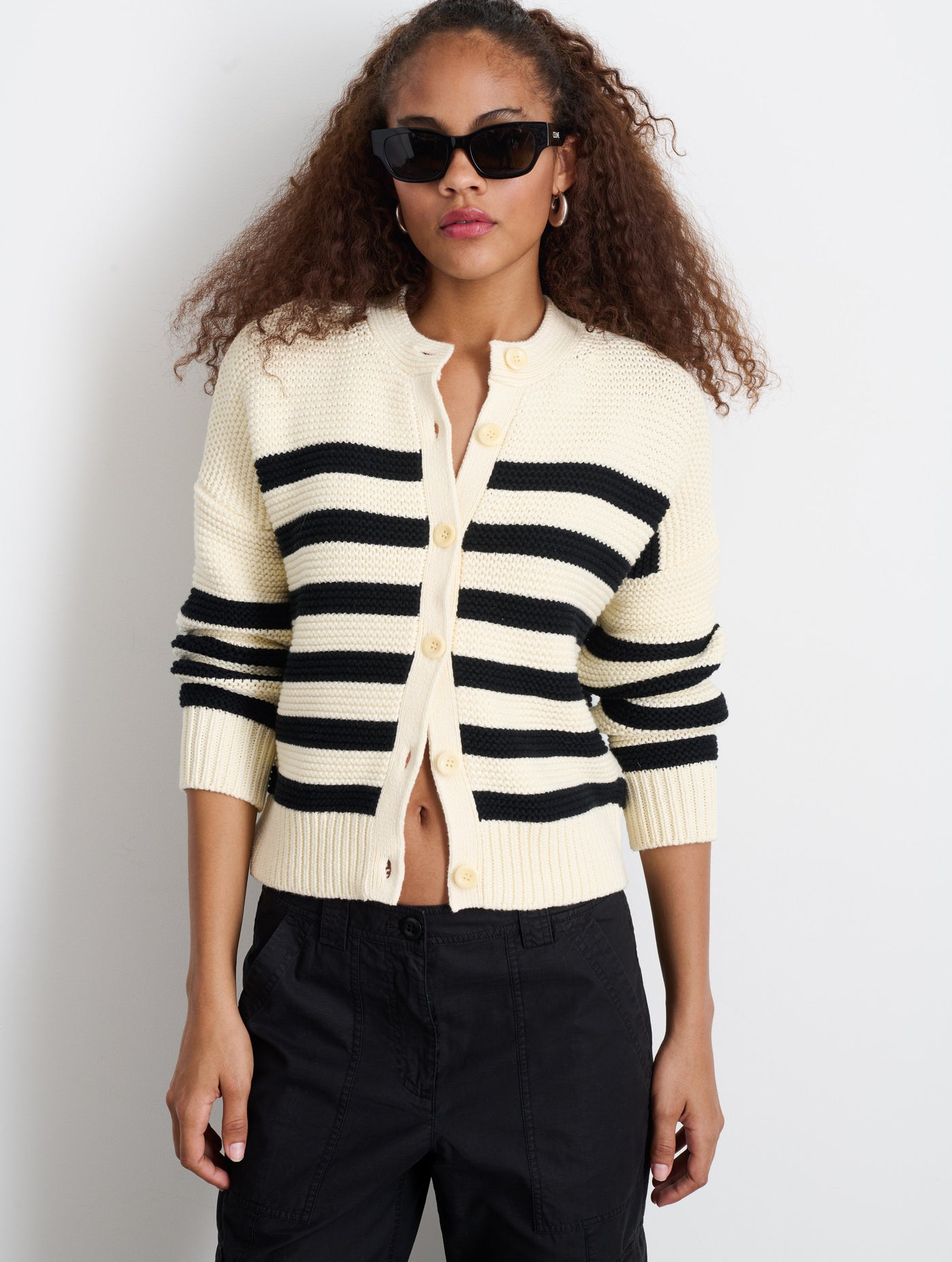 Nico Striped Cardigan in Cotton