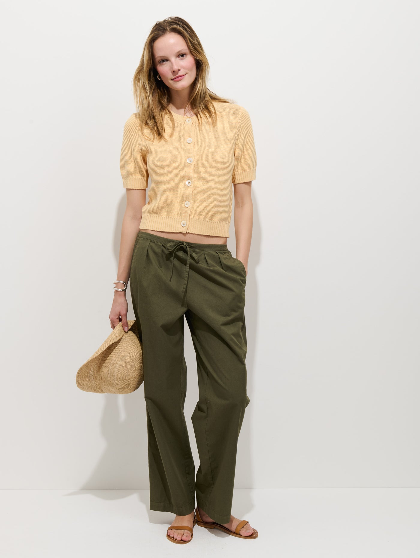 Elle Cardigan In Linen Cotton