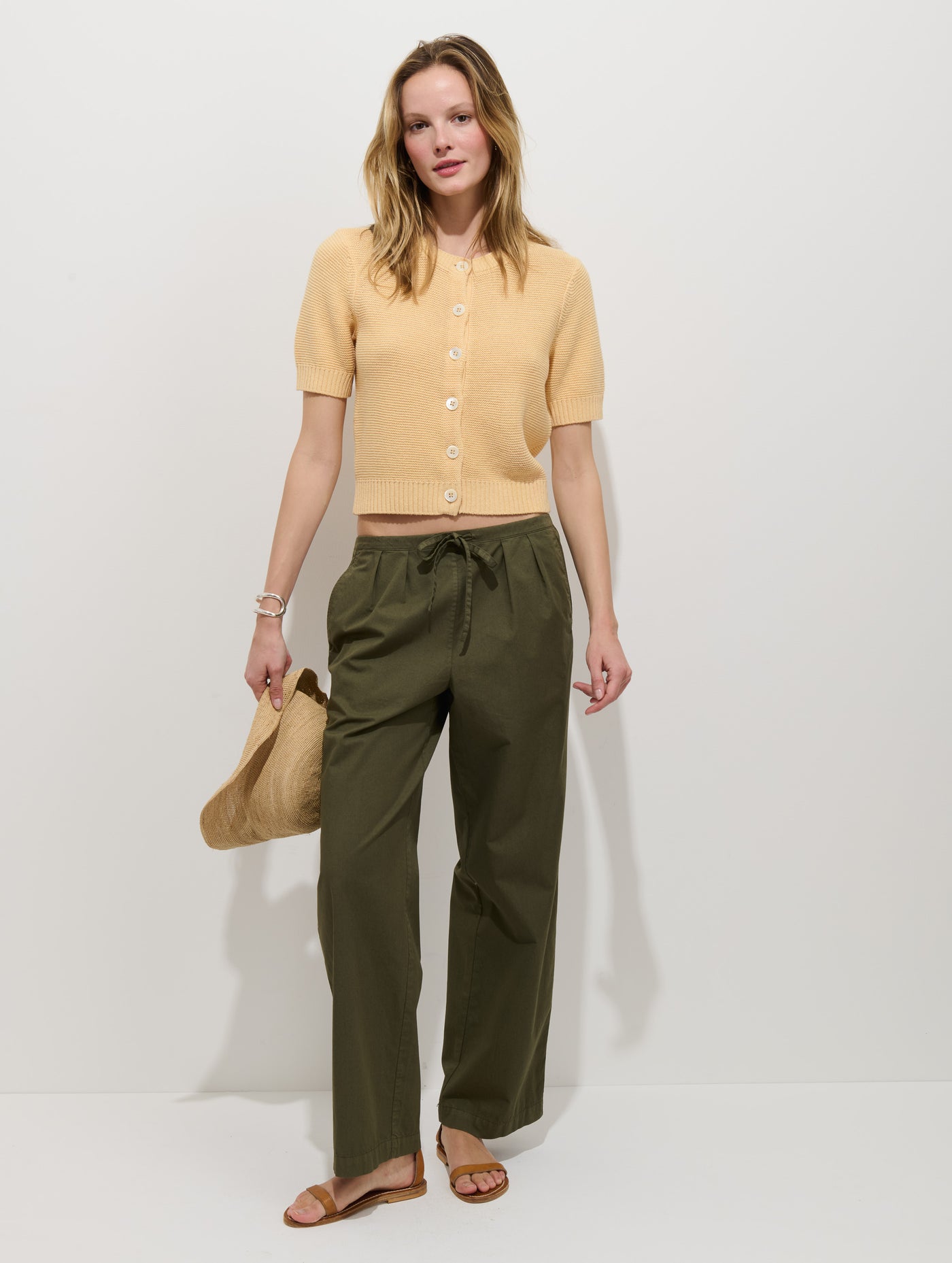 Elle Cardigan In Linen Cotton