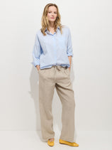 Hudson Pinstripe Pant In Linen