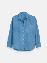 Jo Shirt In Cotton Poplin In Light Indigo