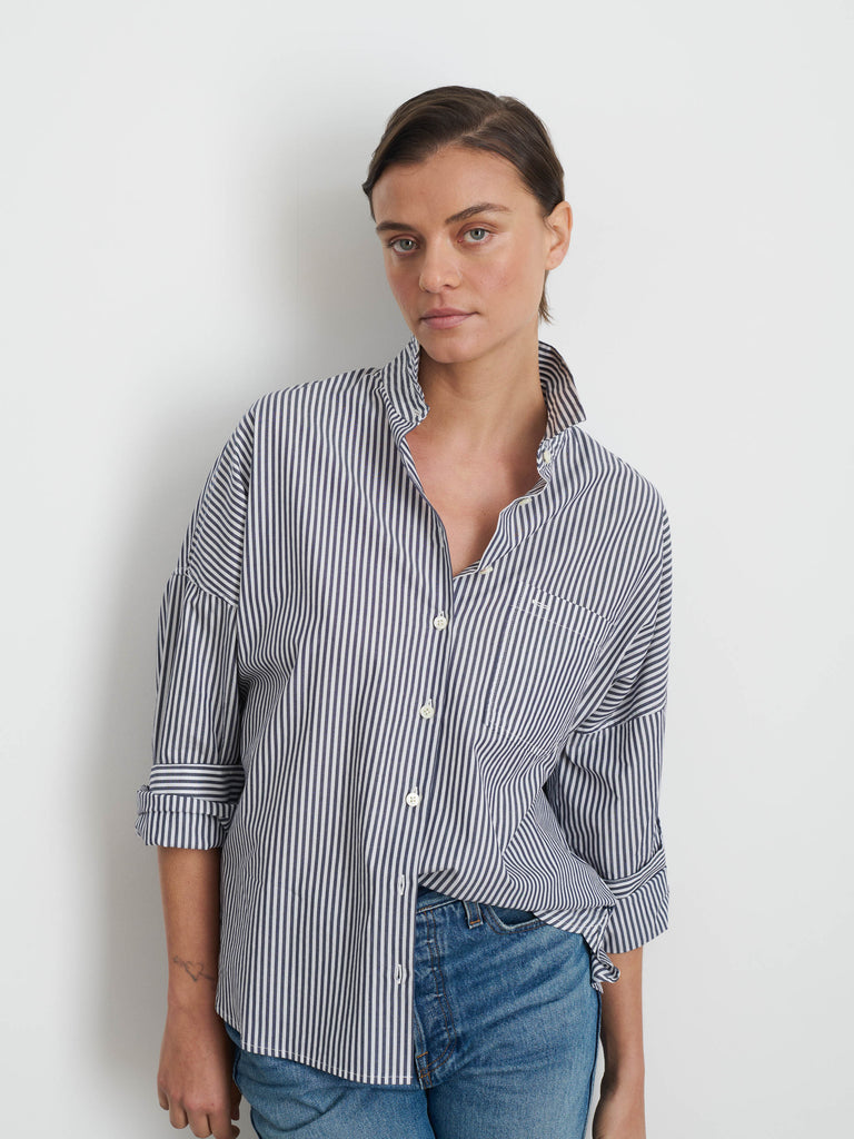 Jo Shirt in Striped Cotton Poplin