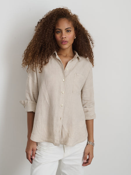 Jo Shirt In Flax Linen – Alex Mill